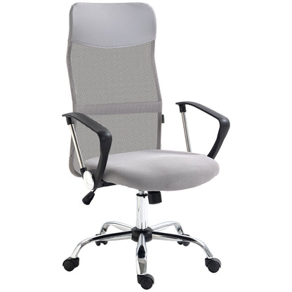Ergonomic Office Chair Mesh Chair with Adjustable Height Tilt Function Light Grey-0